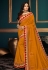 Mustard silk embroidered saree with blouse  10608